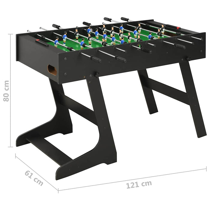 Masa de Fotbal Rabatabil 121x61x80 cm Negru