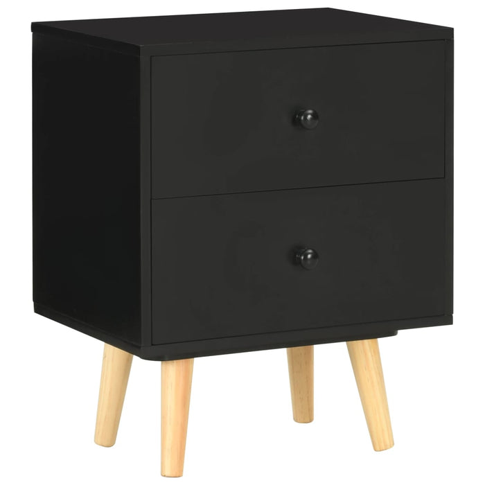 Bedside Cabinets 2 pcs Black 40x30x50 cm Solid Pinewood