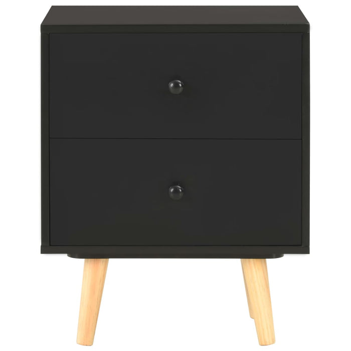 Bedside Cabinets 2 pcs Black 40x30x50 cm Solid Pinewood