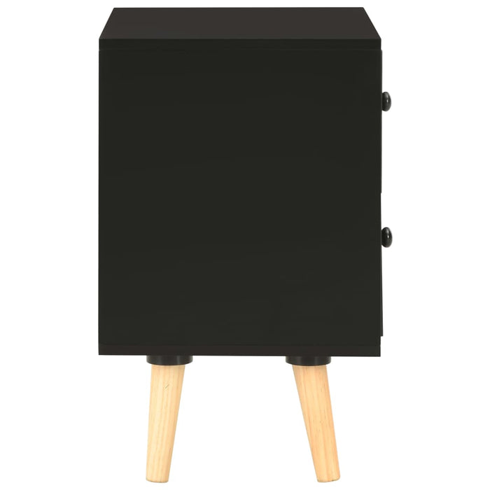 Bedside Cabinets 2 pcs Black 40x30x50 cm Solid Pinewood