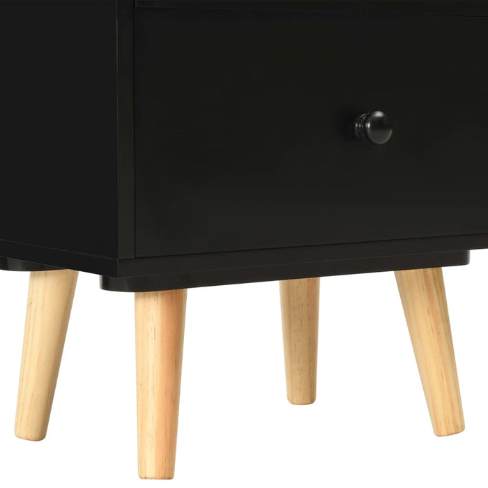 Bedside Cabinets 2 pcs Black 40x30x50 cm Solid Pinewood