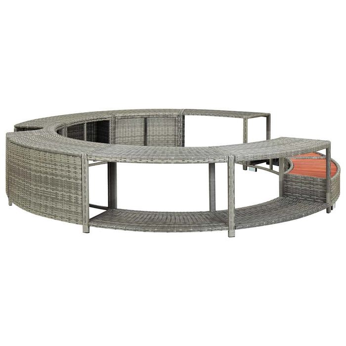 Hot Tub Surround Grey Poly Rattan