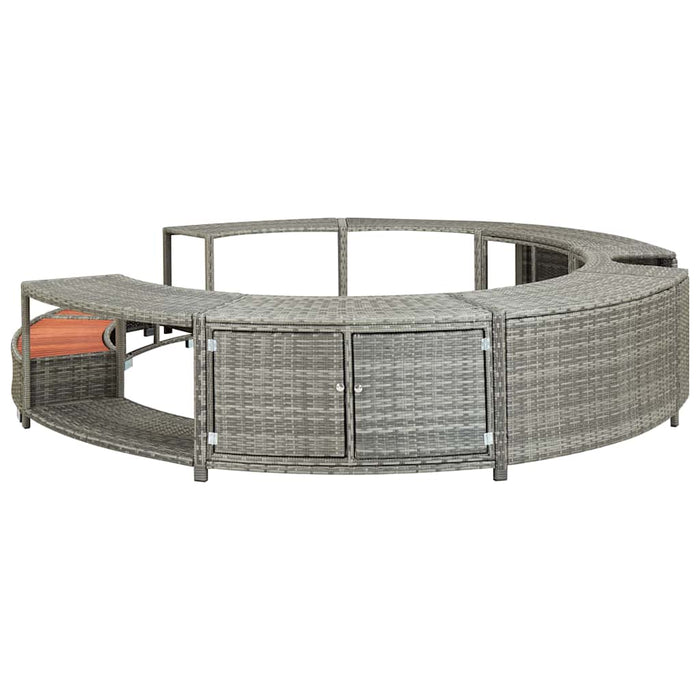 Hot Tub Surround Grey Poly Rattan