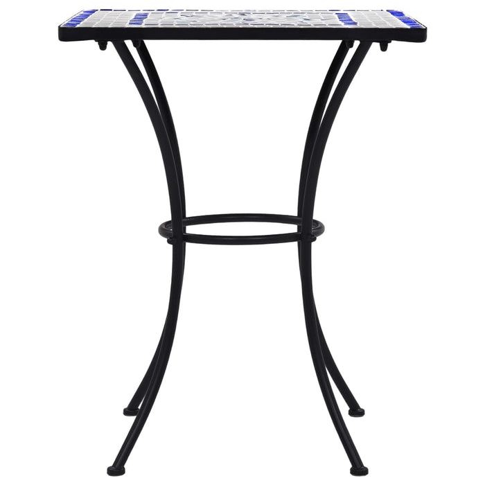 Mosaic Bistro Table Blue and White 60 cm Ceramic