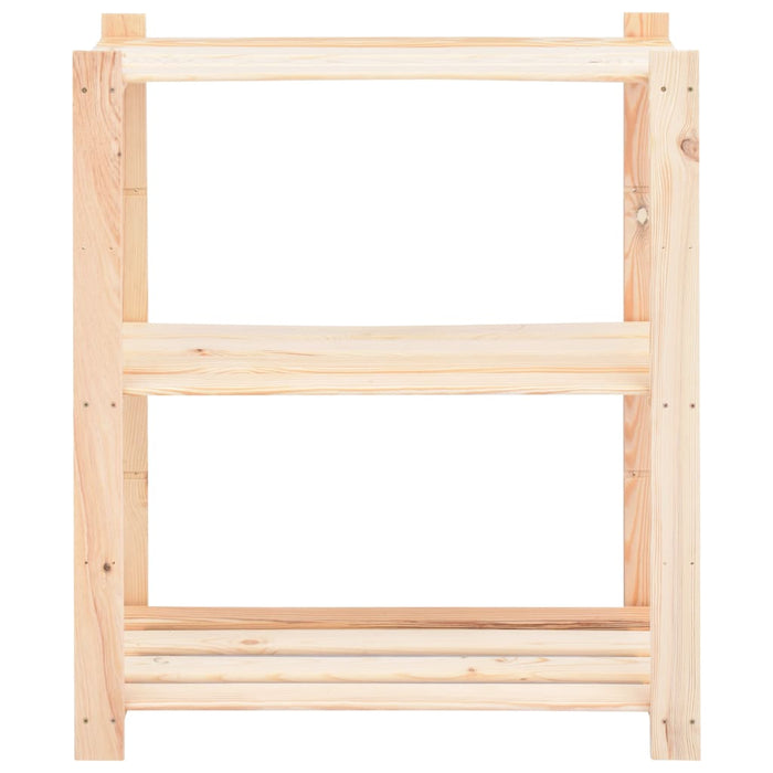 3-Tier Storage Rack 80x38x90 cm Solid Pinewood 150 kg