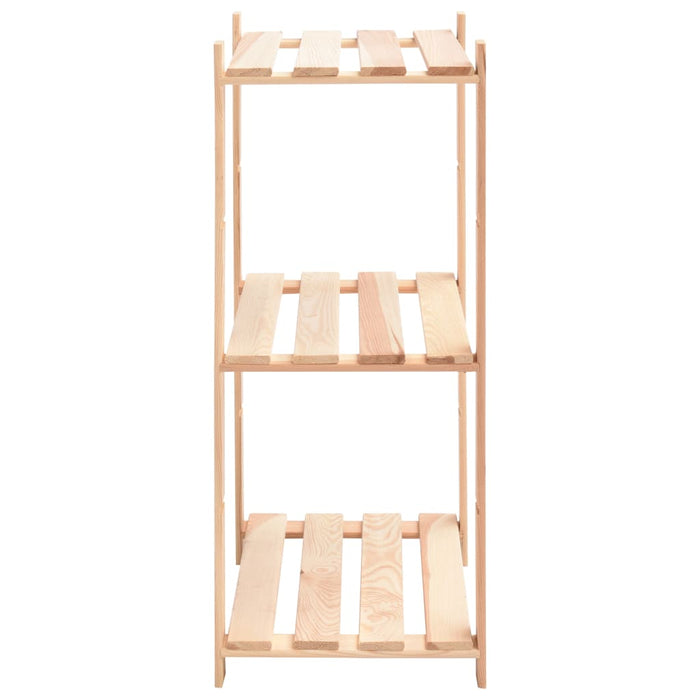 3-Tier Storage Rack 60x38x90 cm Solid Pinewood 150 kg