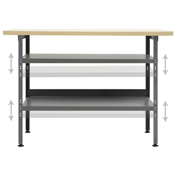 Workbench Grey 120x60x85 cm Steel