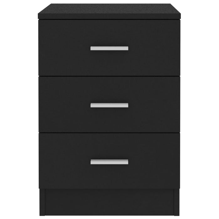 Bedside Cabinet Black 38x35x56 cm Engineered Wood