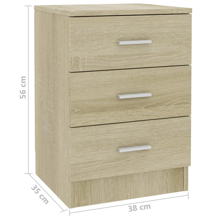 Bedside Cabinet Sonoma Oak 38x35x56 cm Engineered Wood