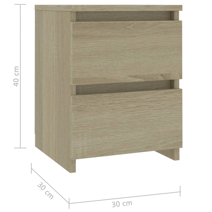 Noptiera 2 bucati Stejar Sonoma 30x30x40 cm Lemn de Inginerie