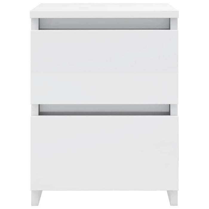 Bedside Cabinet High Gloss White 30x30x40 cm Engineered Wood