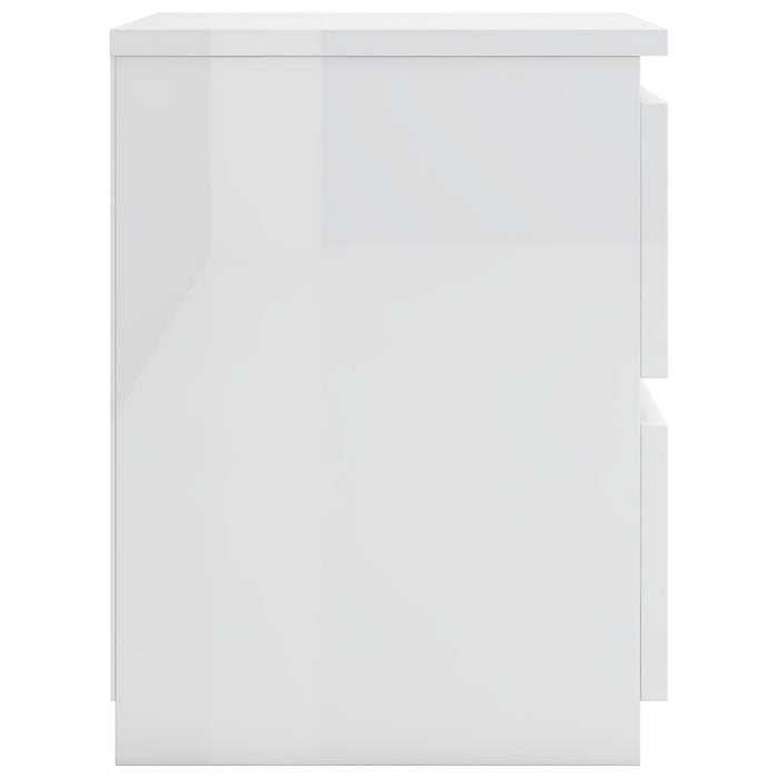 Bedside Cabinet High Gloss White 30x30x40 cm Engineered Wood