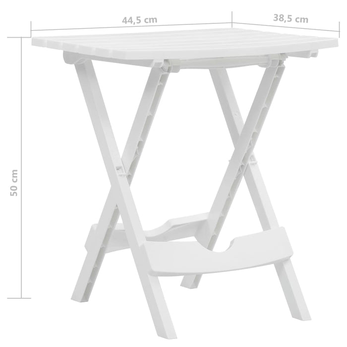 Сгъваема Градинска Маса 45.5x38.5x50 см Бяла