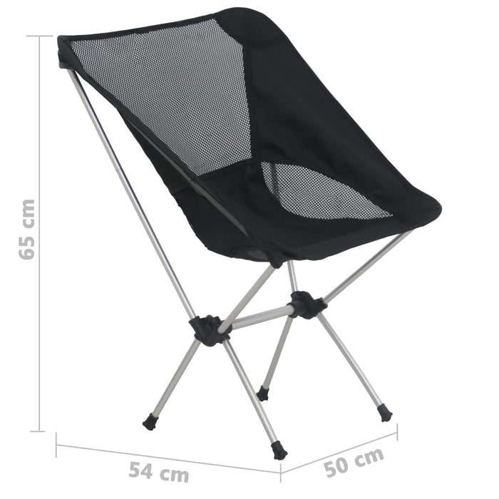 2x Folding Camping Chairs with Carry Bag 54x50x65 cm Aluminium