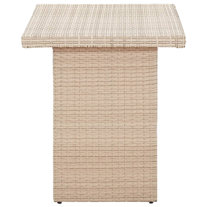 Garden Table Beige 110x60x67 cm Poly Rattan