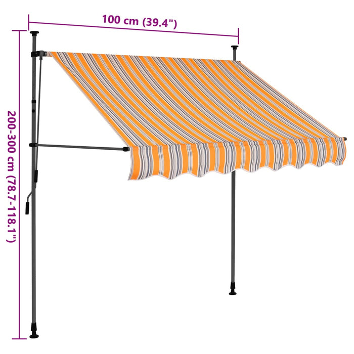 Copertina retractabila manuala cu LED 100 cm Galben si Albastru