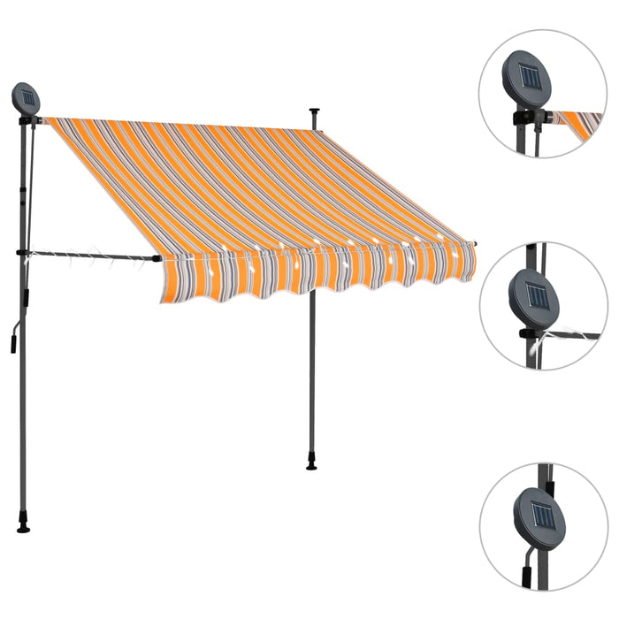 Copertina retractabila manuala cu LED 150 cm Galben si Albastru