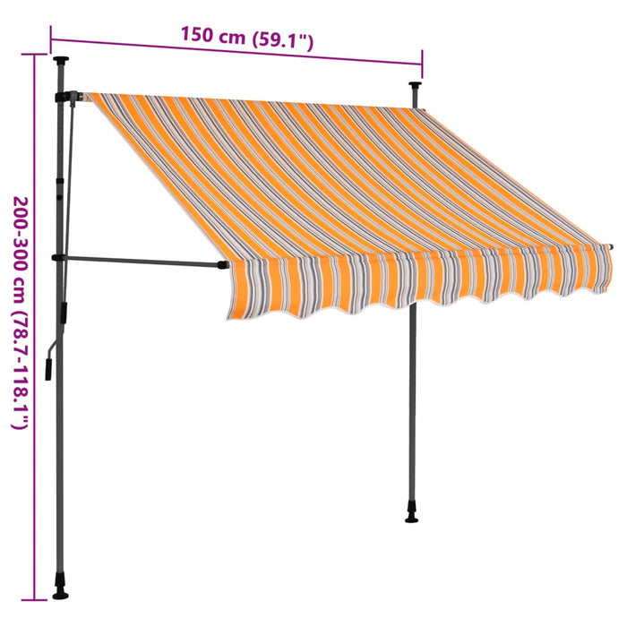 Copertina retractabila manuala cu LED 150 cm Galben si Albastru