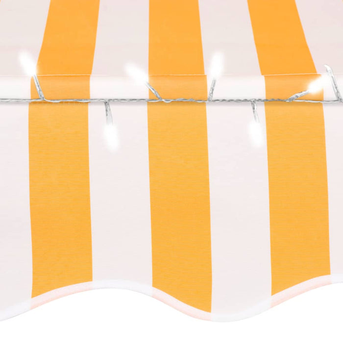 Manual Retractable Awning with LED 250 cm White and Orange