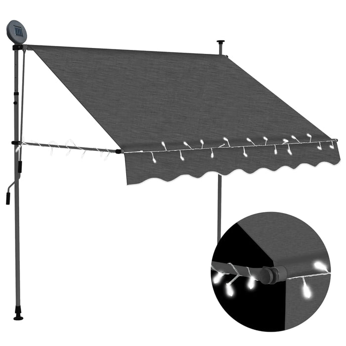 Copertina retractabila manuala cu LED 150 cm Antracit