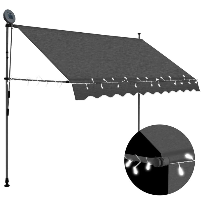 Copertina retractabila manuala cu LED 250 cm Antracit