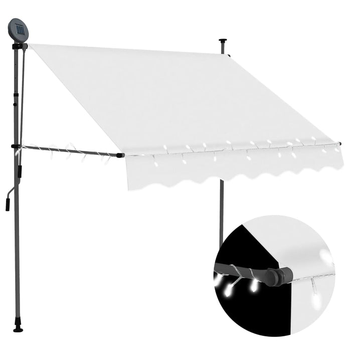 Copertina manuală retractabilă cu LED 150 cm crem