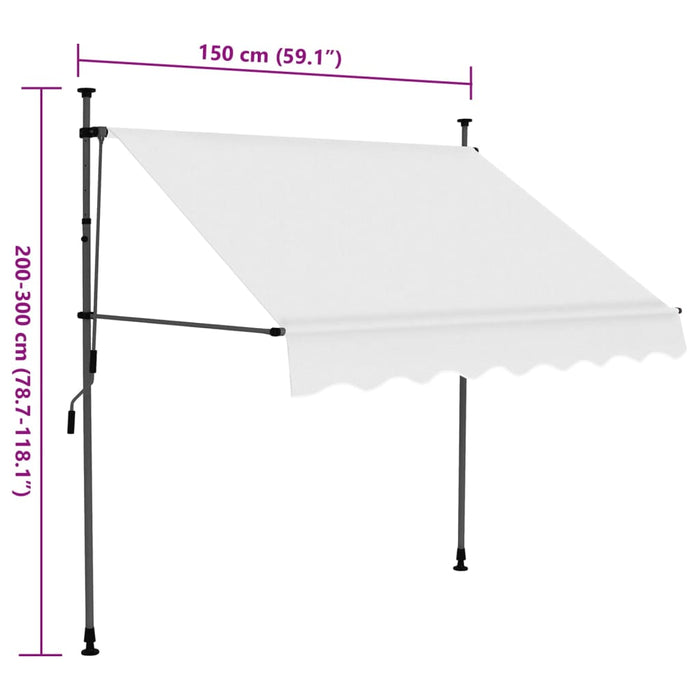 Copertina manuală retractabilă cu LED 150 cm crem