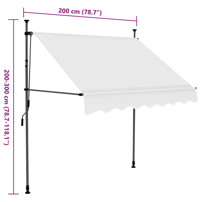 Copertina manuală retractabilă cu LED 200 cm crem