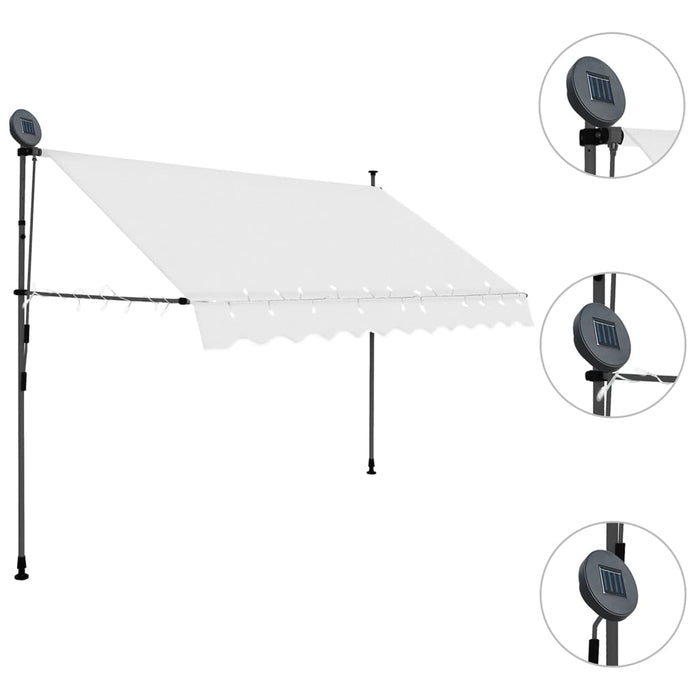 Copertina manuală retractabilă cu LED 250 cm crem