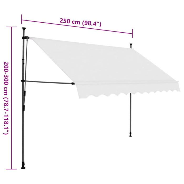 Copertina manuală retractabilă cu LED 250 cm crem