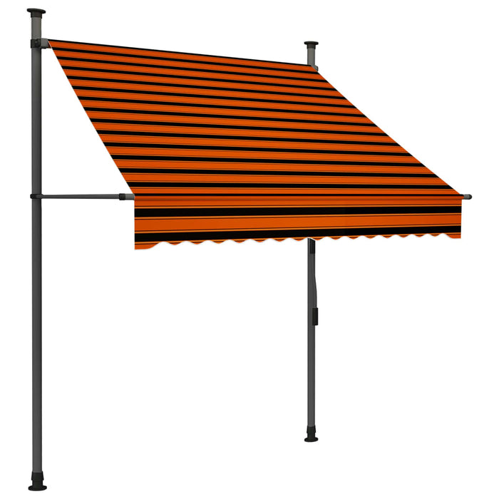 Copertina retractabila manuala cu LED 150 cm Portocaliu si Maro