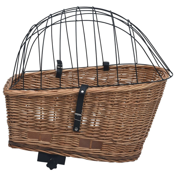 Bike Rear Basket with Cover 55x31x36 cm Natural Willow