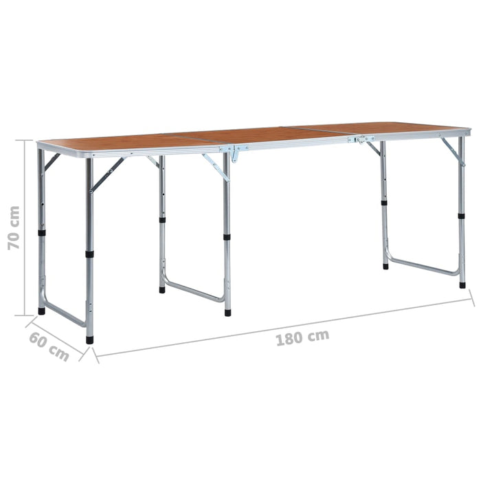 Foldable Camping Table Aluminium 180x60 cm