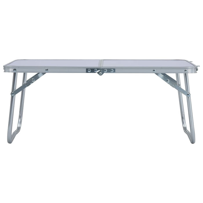 Folding Camping Table White Aluminium 60x40 cm