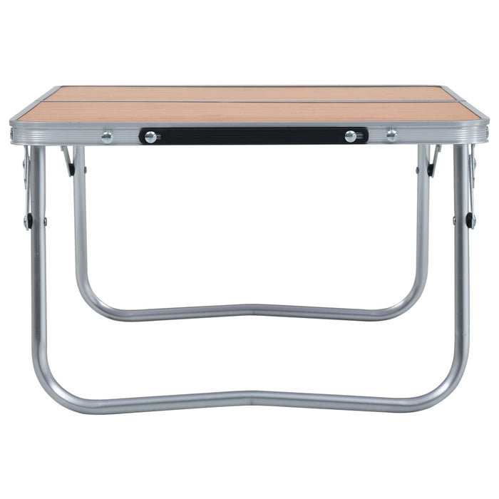 Folding Camping Table Brown Aluminium 60x40 cm