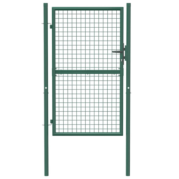 Fence Gate Steel 100x150 cm Green