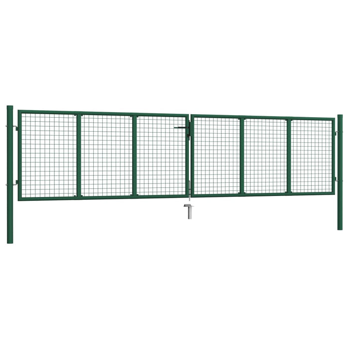 Mesh Garden Gate Steel 390x100 cm Green