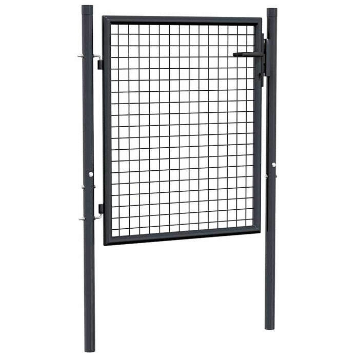 Mesh Garden Gate Galvanised Steel 100x125 cm Grey