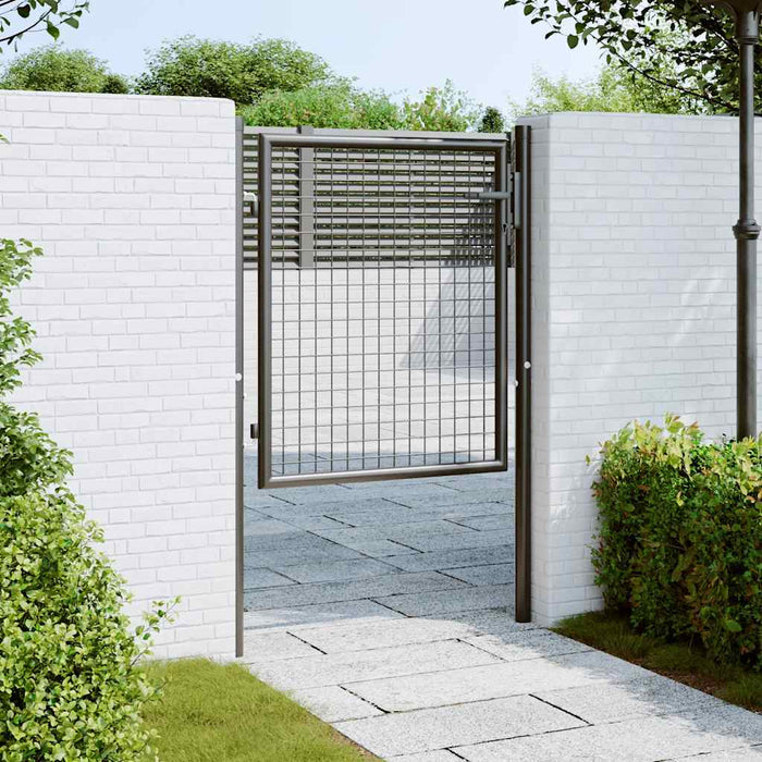 Mesh Garden Gate Galvanised Steel 100x125 cm Grey