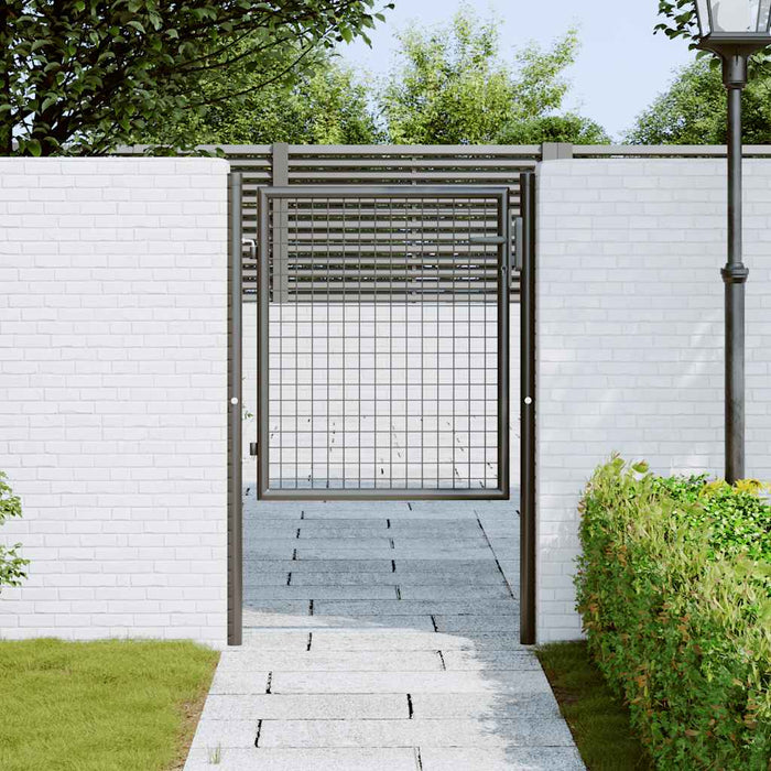 Mesh Garden Gate Galvanised Steel 100x125 cm Grey