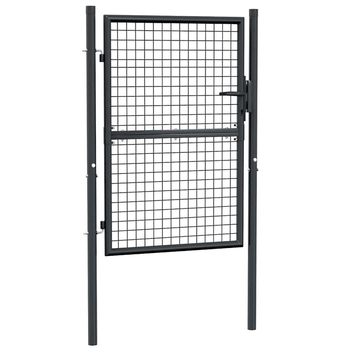 Mesh Garden Gate Galvanised Steel 100x175 cm Grey