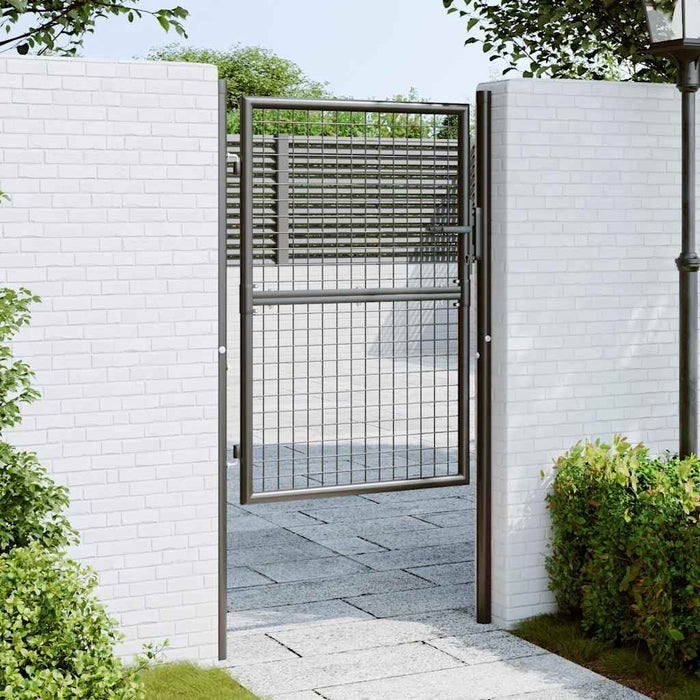 Mesh Garden Gate Galvanised Steel 100x175 cm Grey