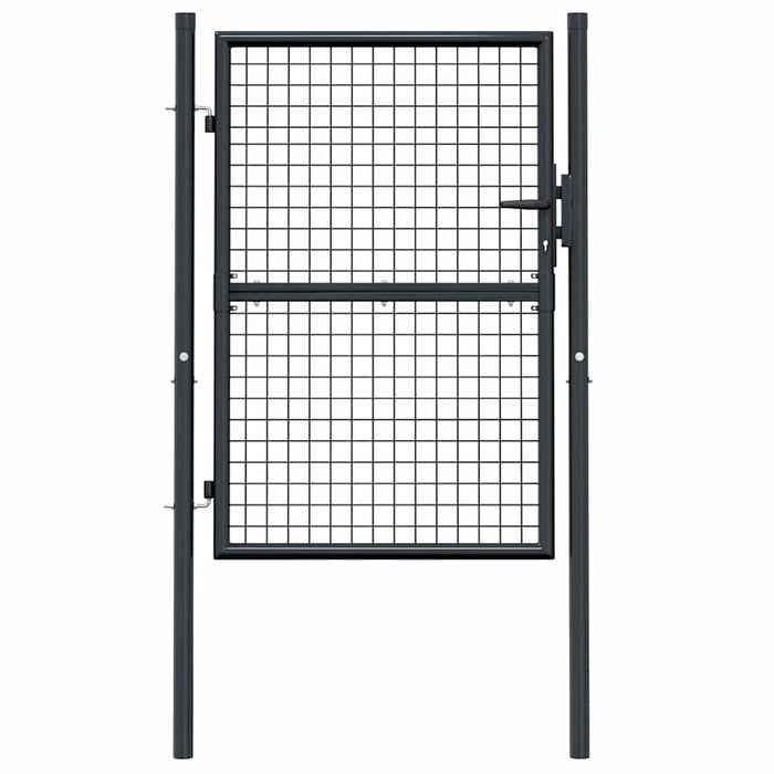 Mesh Garden Gate Galvanised Steel 100x175 cm Grey