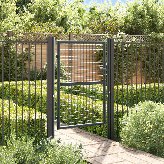 Mesh Garden Gate Galvanised Steel 100x175 cm Grey