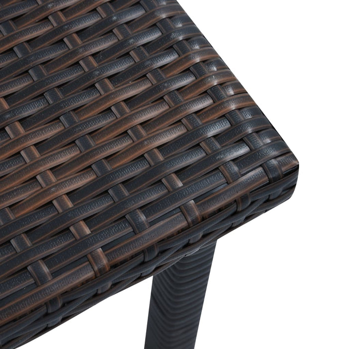 Garden Tea Table Brown 40x40x40 cm Poly Rattan