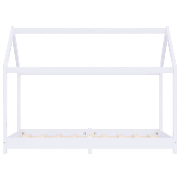 Kids Bed Frame White Solid Pine Wood 80x160 cm