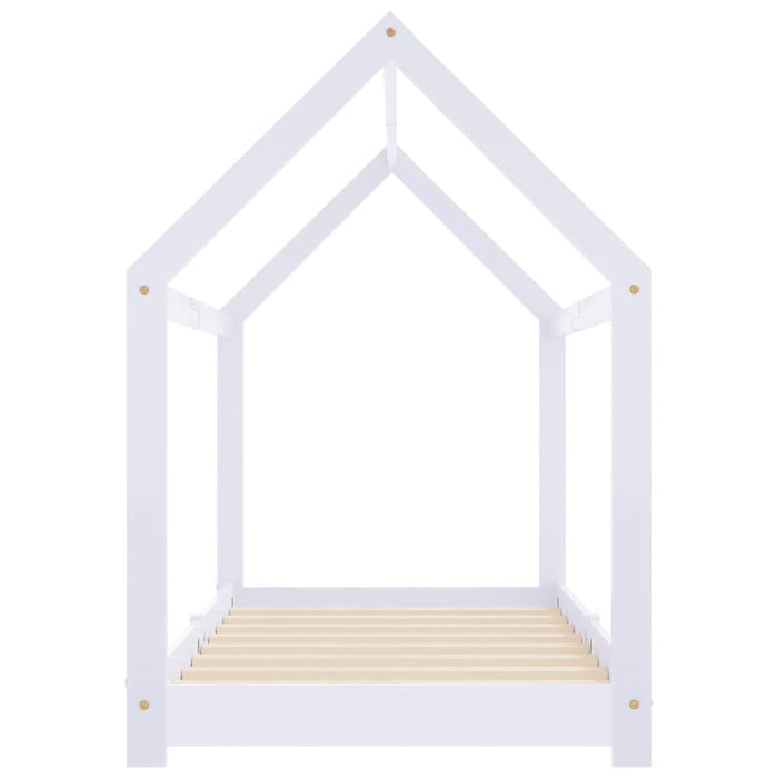 Kids Bed Frame White Solid Pine Wood 80x160 cm