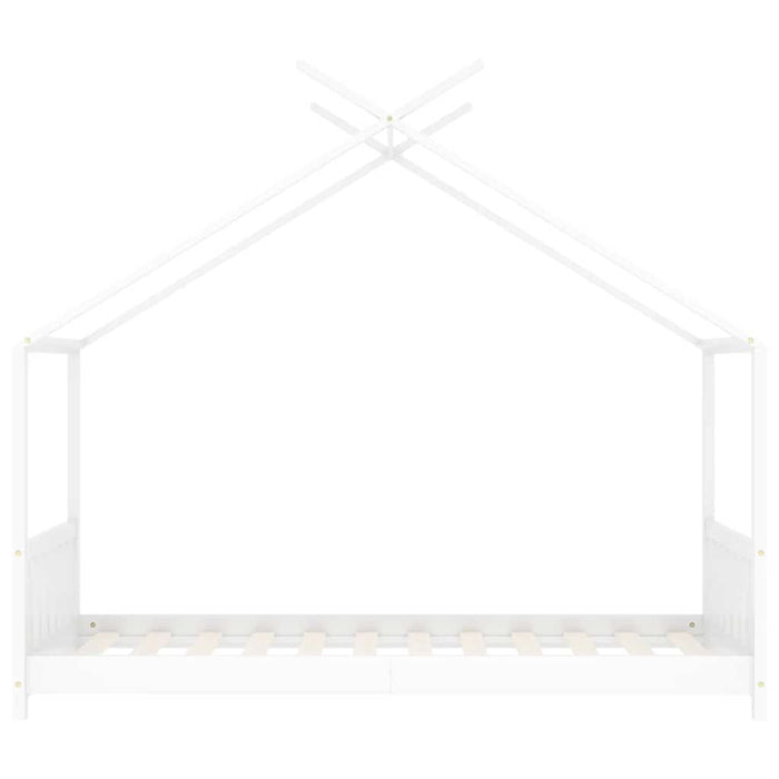 Kids Bed Frame White Solid Pine Wood 70x140 cm