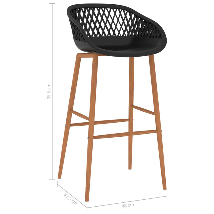 Bar Chairs 2 pcs Black