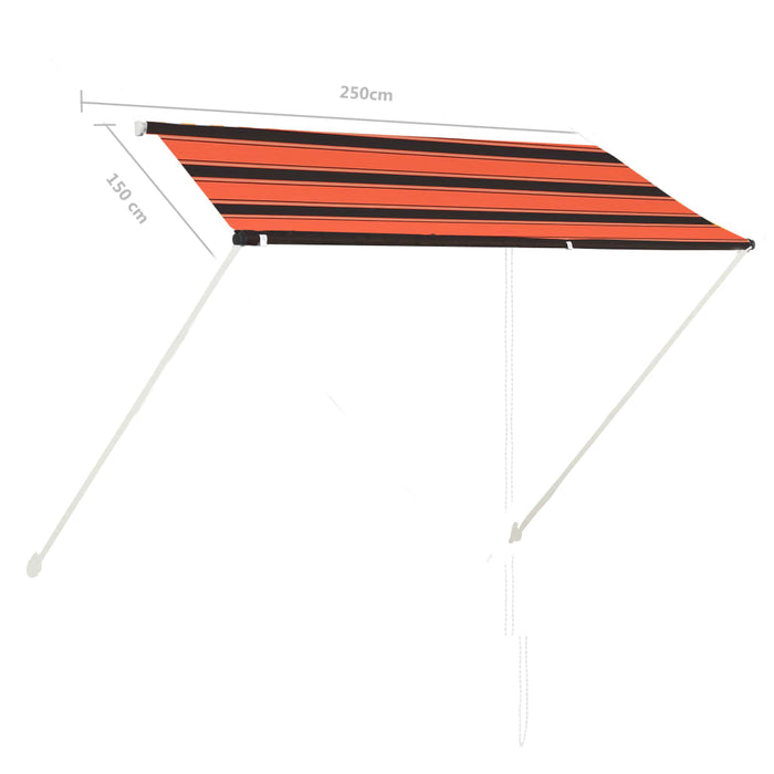 Retractable Awning 250x150 cm Orange and Brown